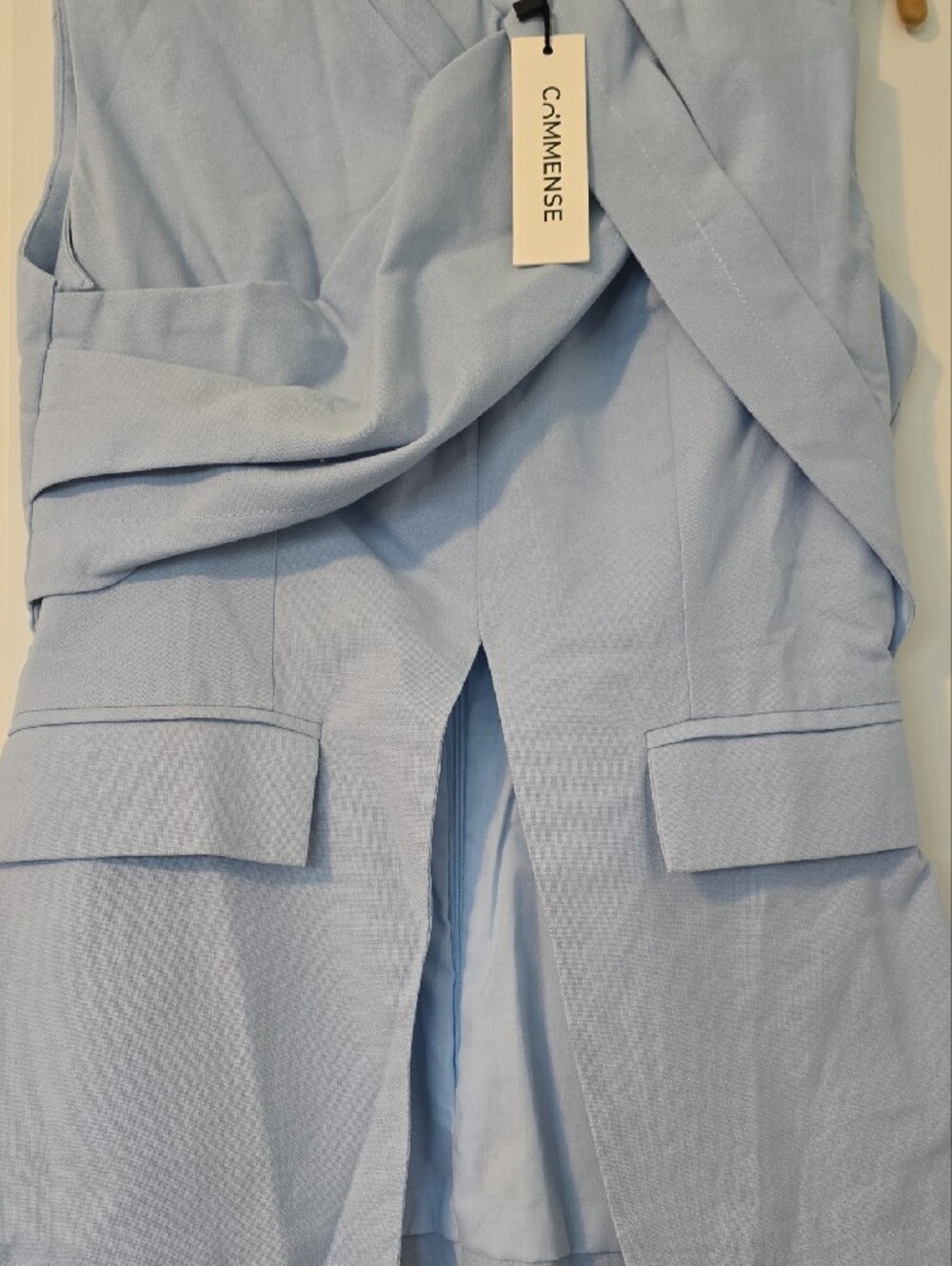 Commense Light Blue Draped Sleeveless Vest Top Size S NWT - Picture 3 of 14
